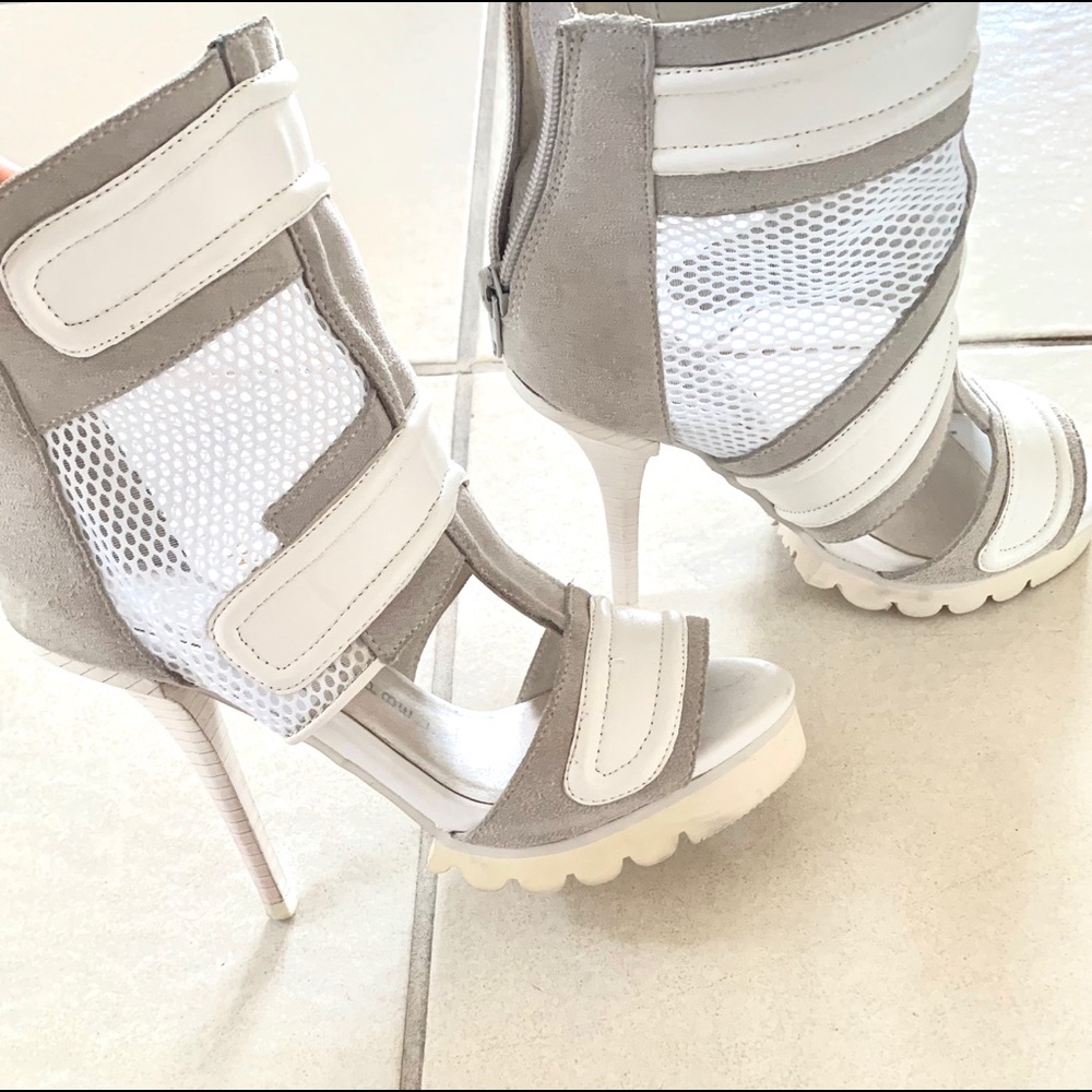 Peep Toe Mesh Booties - image 1